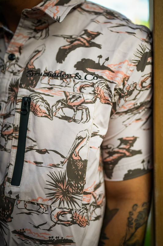 Higher than a Pelican Comfort Vented Shirt - Sand