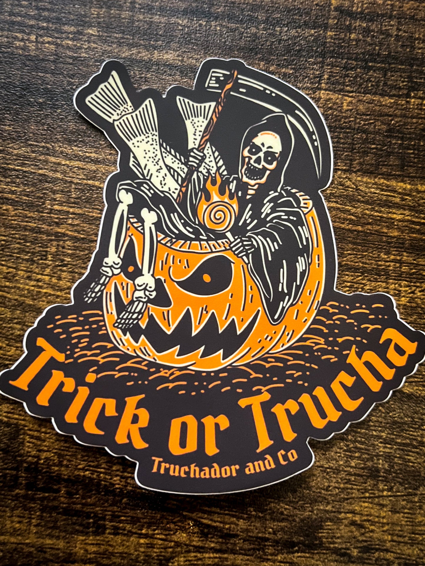 Trick or Trucha Sticker