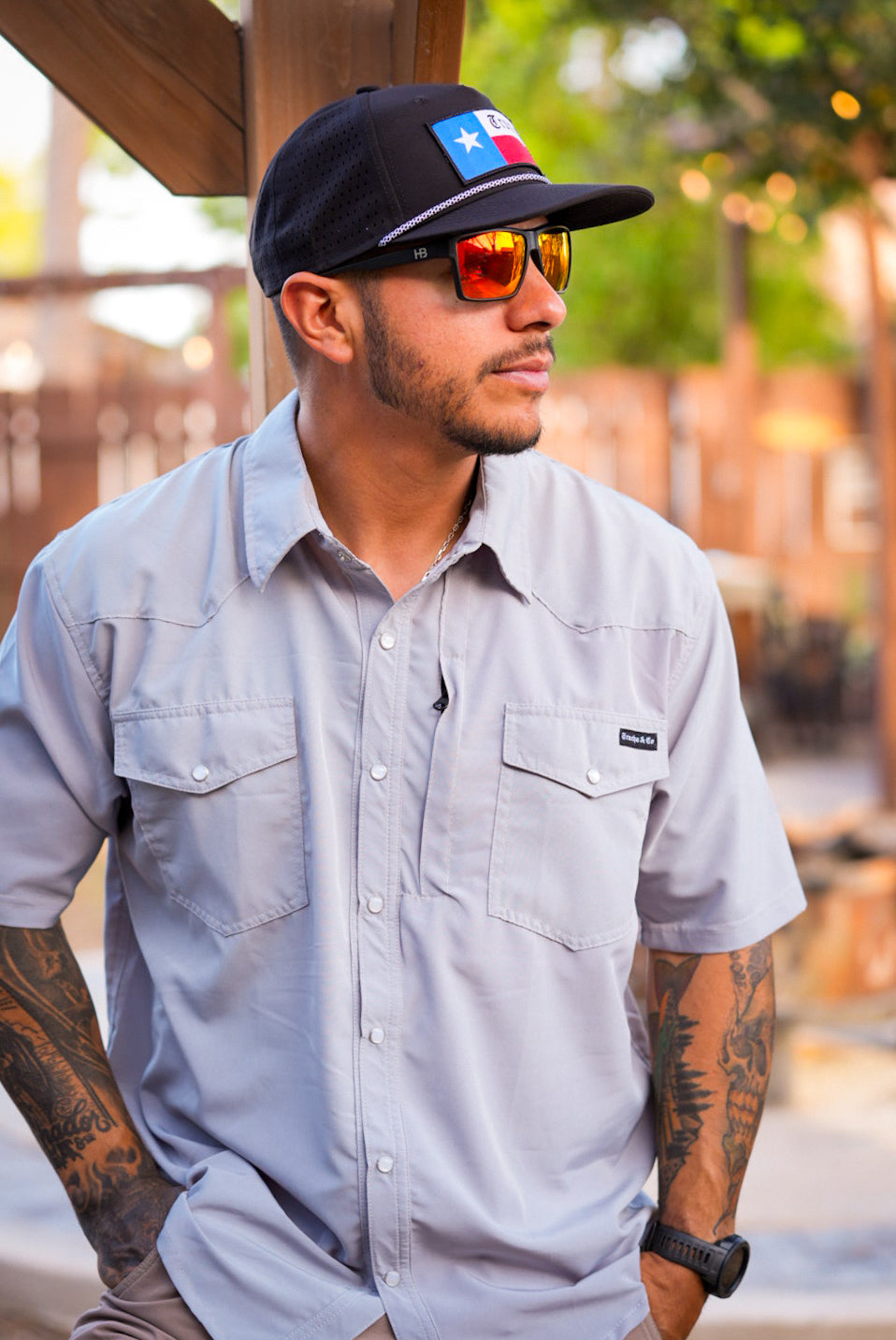 Comfort Vented Pearl Snap- Fog