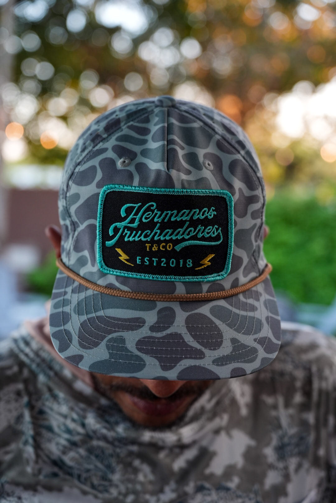 Hermanos Truchadores Hat - Teal Camo