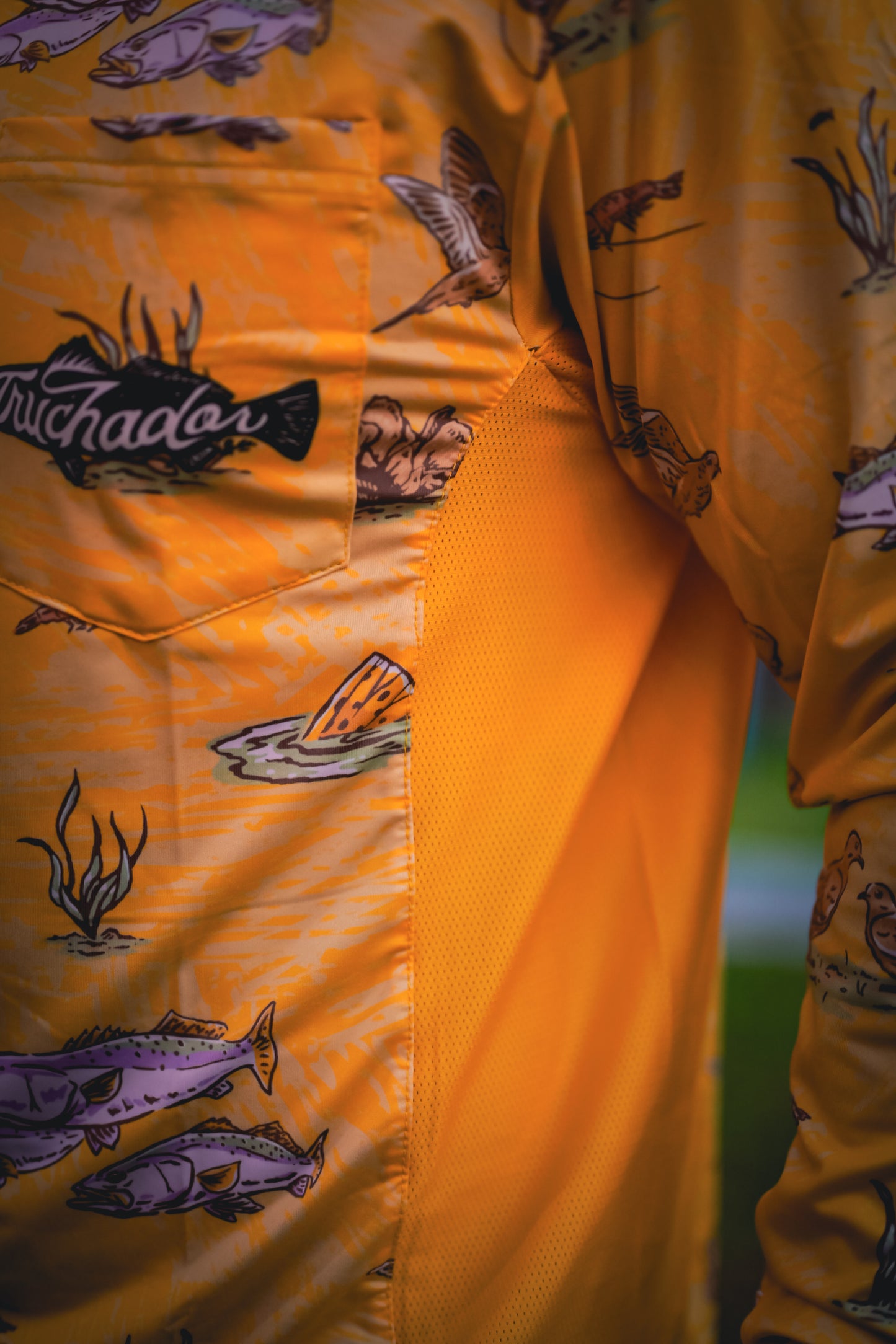 Truchas y Palomitas Vented Performance Tee - Amarillo