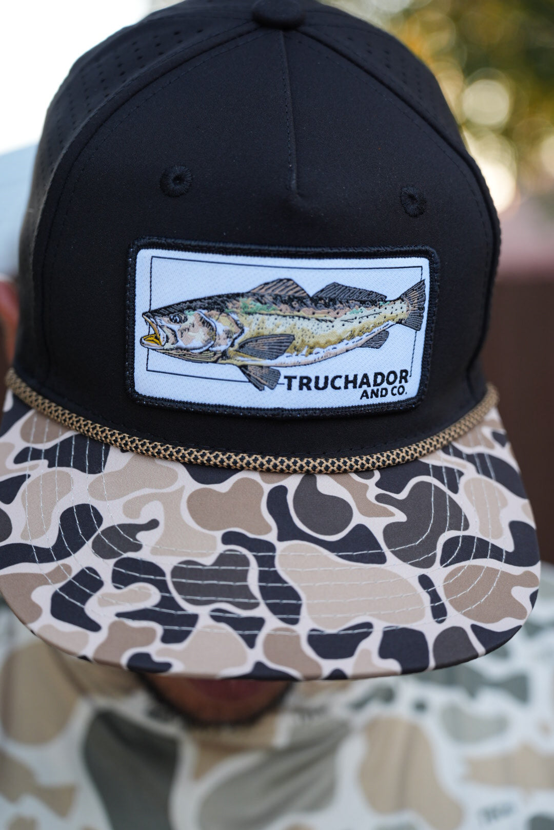 Troutlandia Hat- Blk|Desert Camo