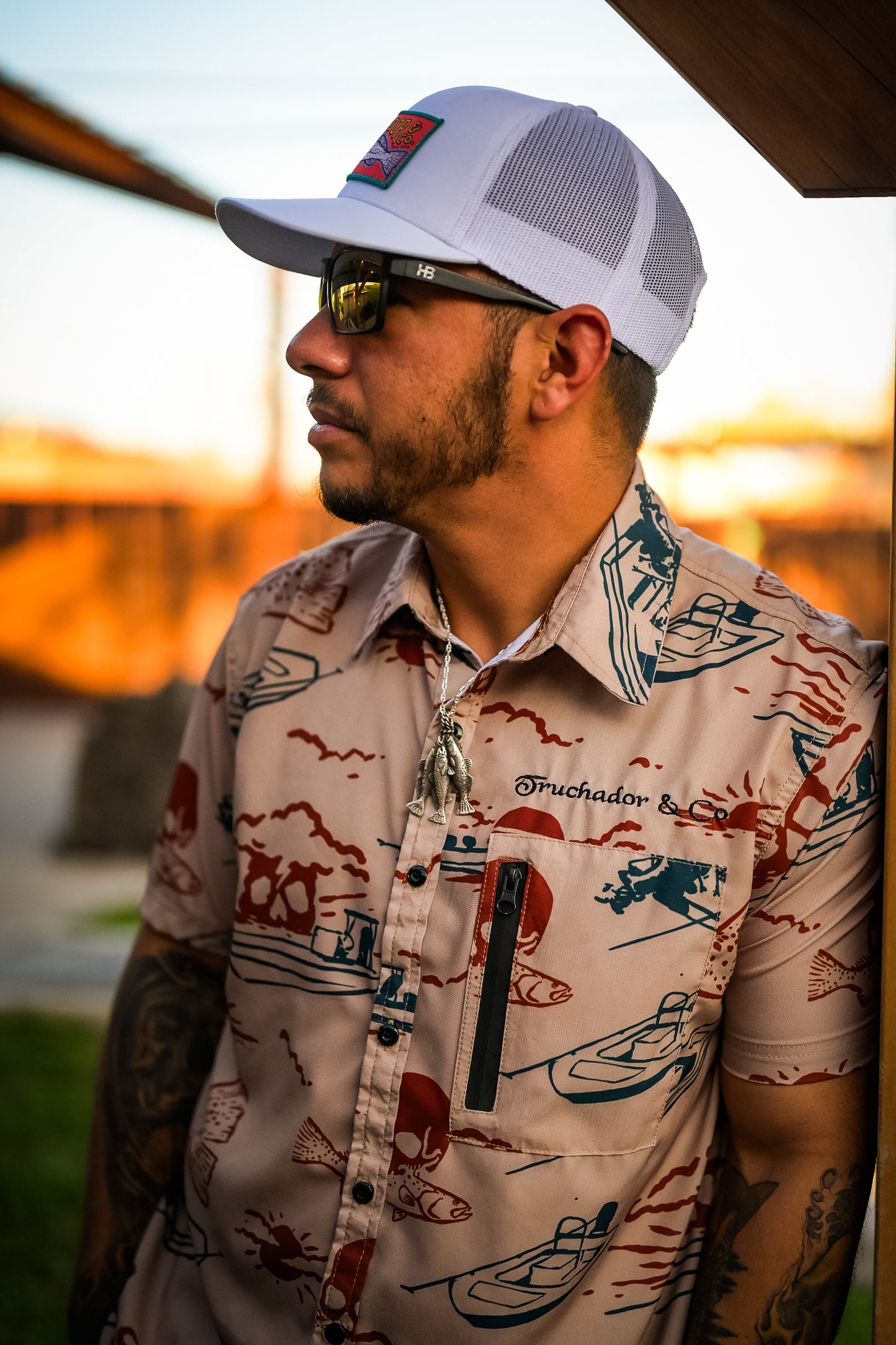 Skiff Sunrise Comfort Vented Button-up Shirt- Clay