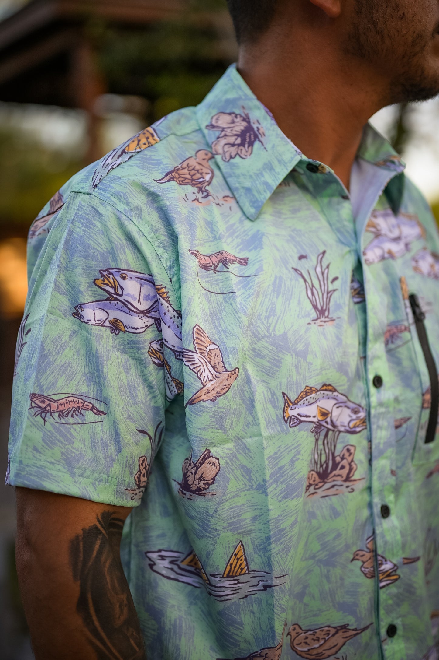Paloma y Truchitas Comfort Vented Shirt - Seagrass