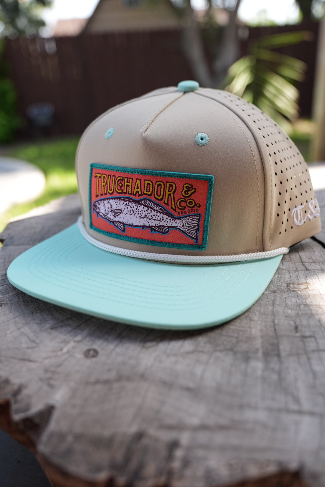 Laguna Madre Hat- KHAKI | Seafoam Blue