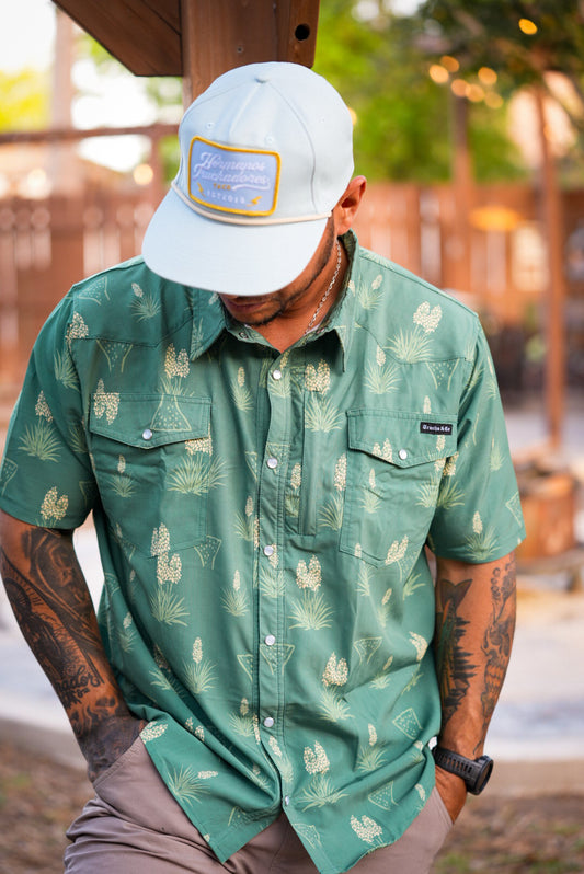 Tejas Blooms Comfort Vented Pearl Snap - Clover Green