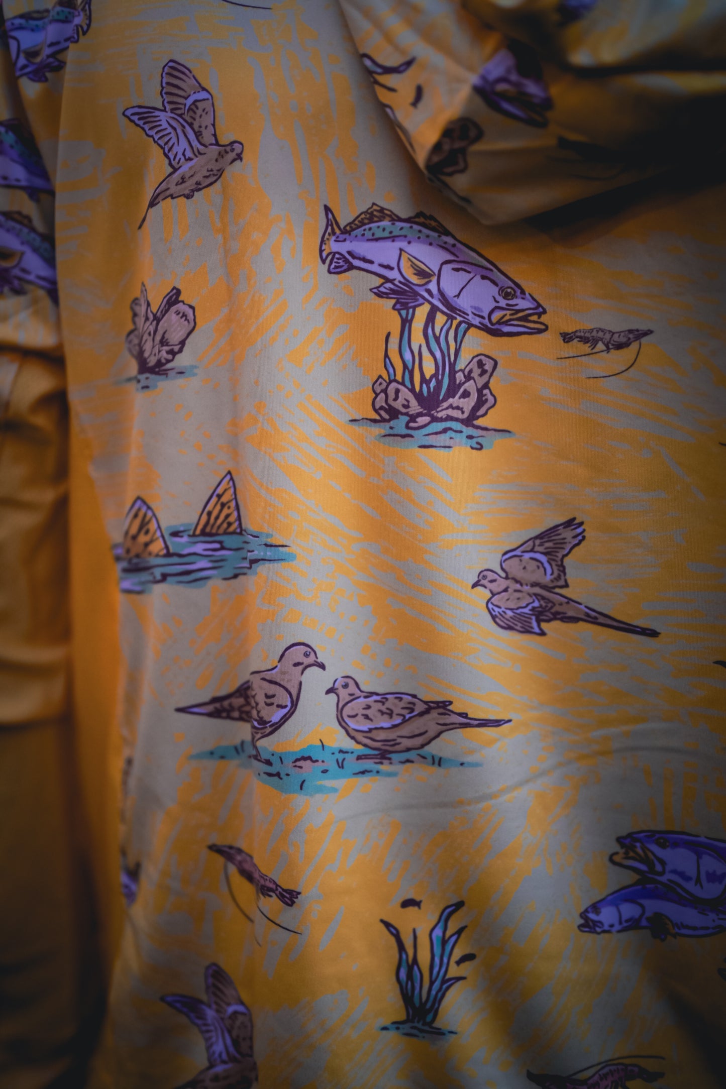 Truchas y Palomitas Vented Performance Tee - Amarillo