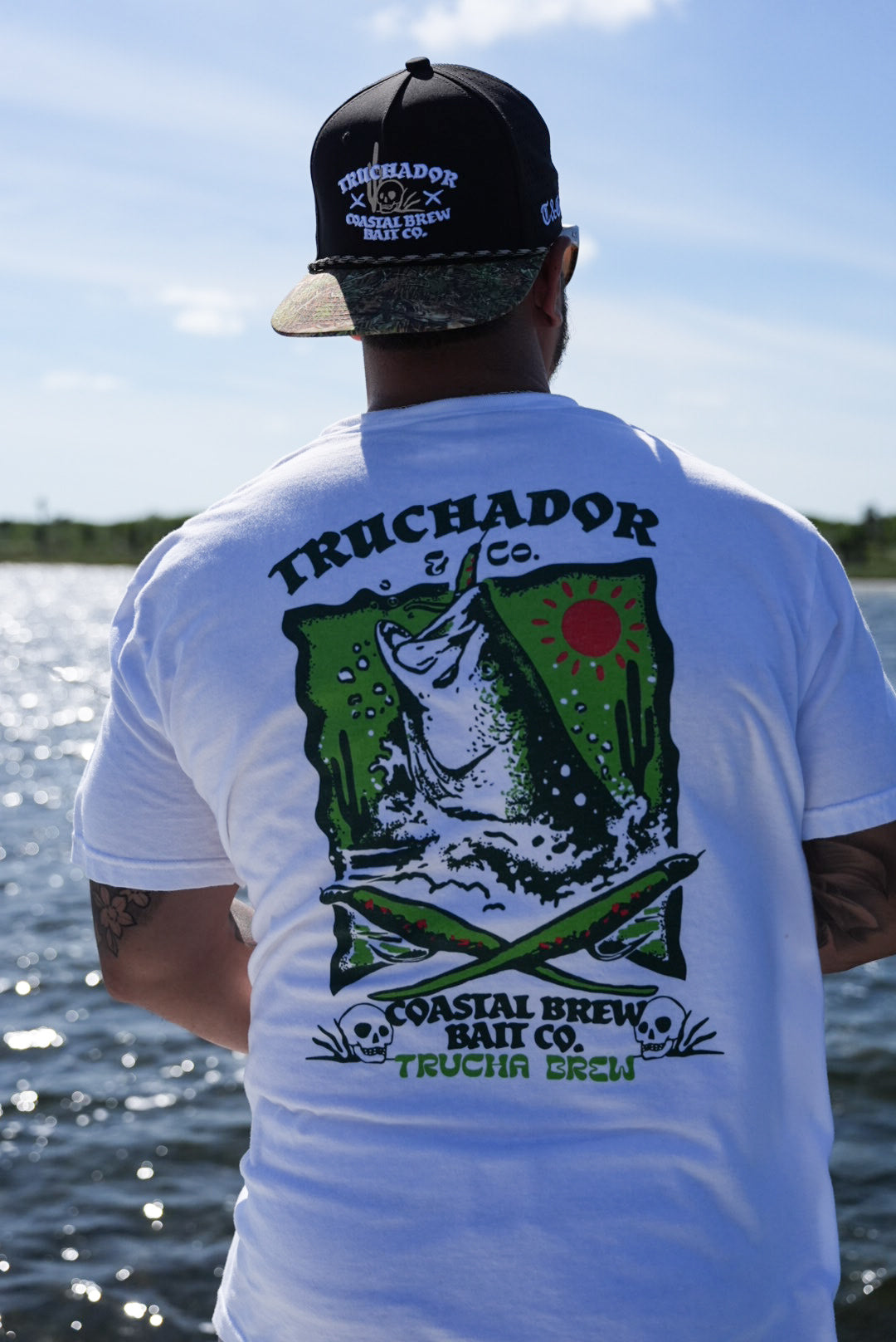 Truchador x Coastal Brew Baits Tee- White