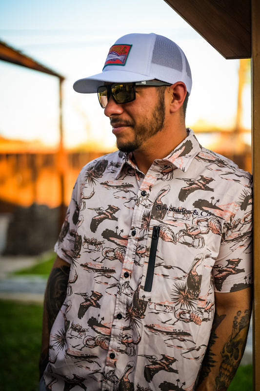 Higher than a Pelican Comfort Vented Shirt - Sand