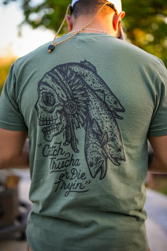 Catch Trucha Comfort Tee - Dark Moss