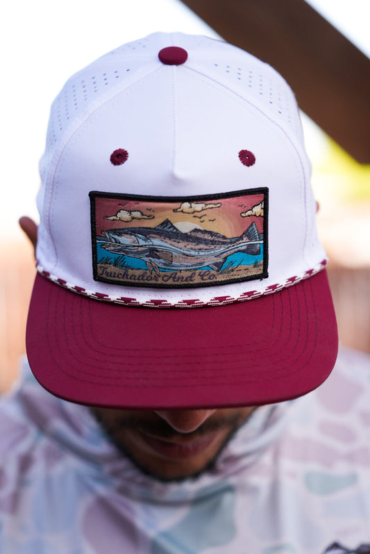 Shallow Stalker Hat- Maroon| White