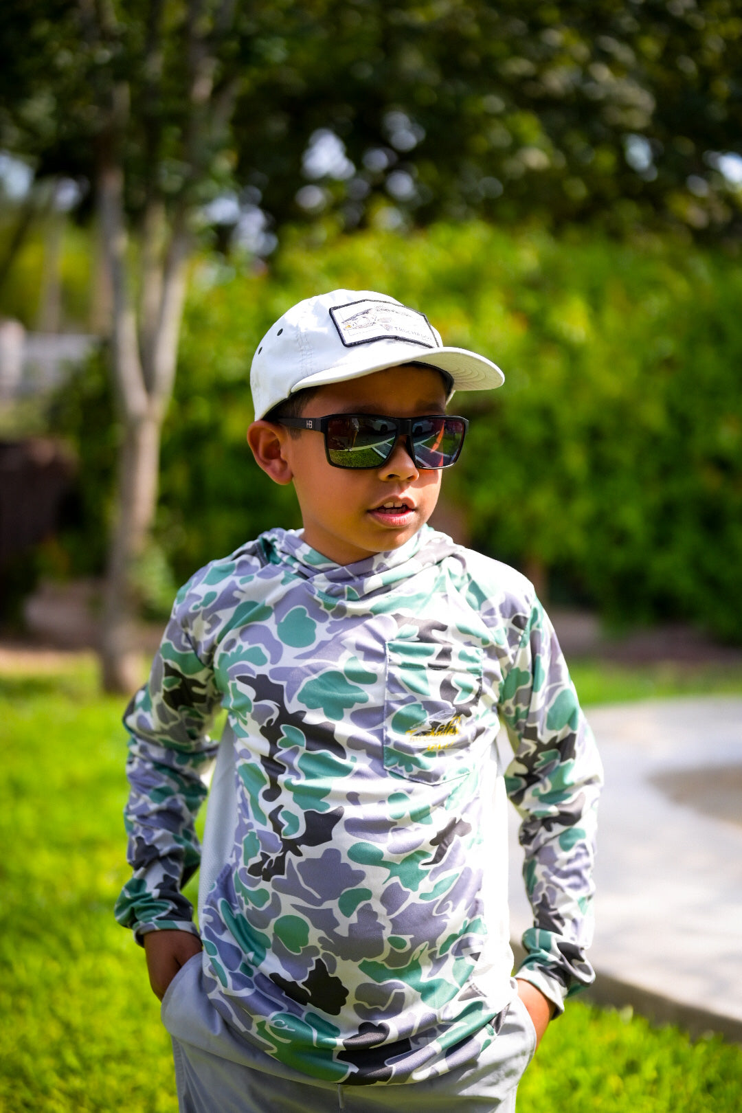 Youth Green Moss Vented Performance Youth Shirt 50 UPF+