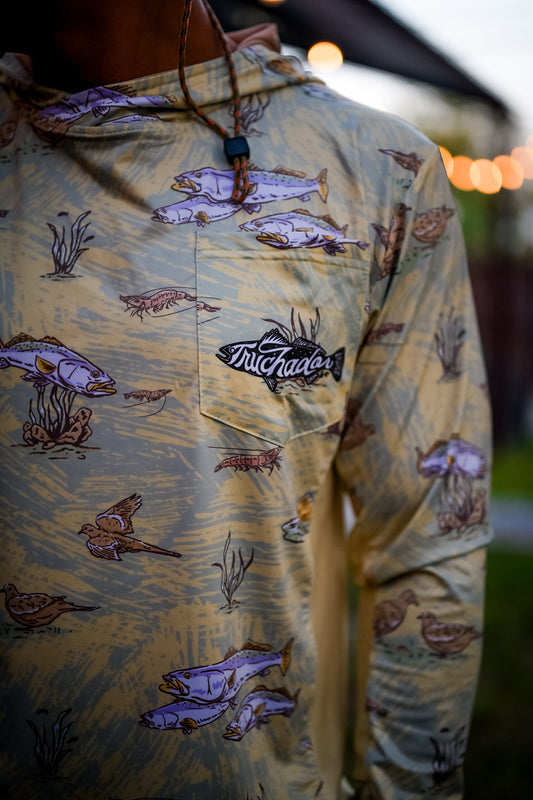 Truchas y Palomitas Vented Performance Tee Sandbar