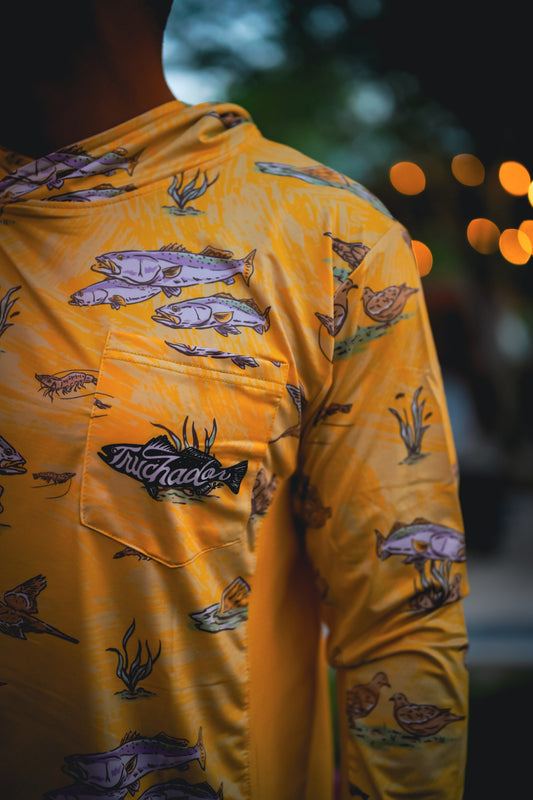 Truchas y Palomitas Vented Performance Tee - Amarillo