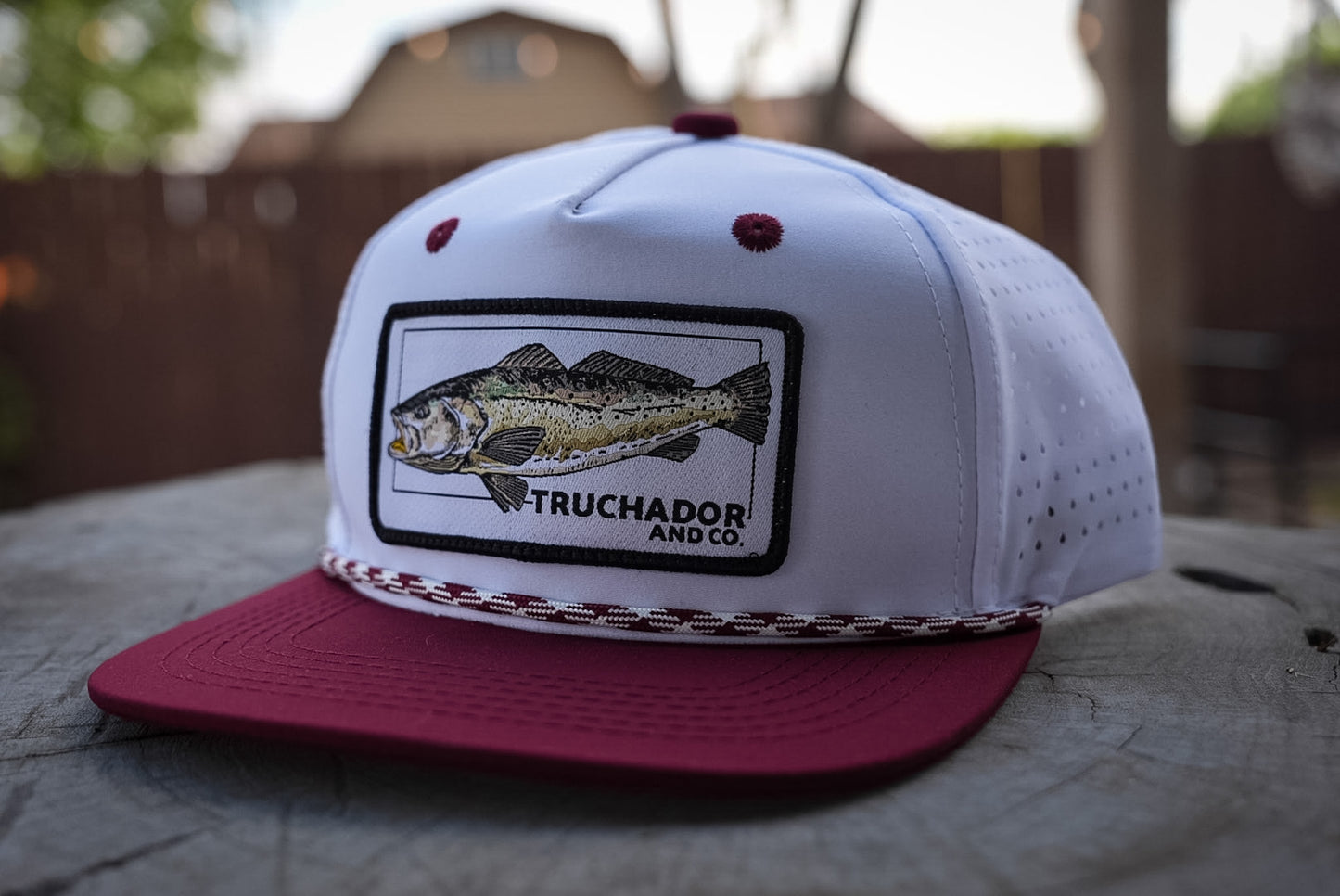 Troutlandia Hat- White | Maroon