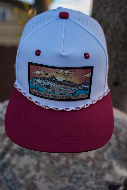 Shallow Stalker Hat- White | Maroon