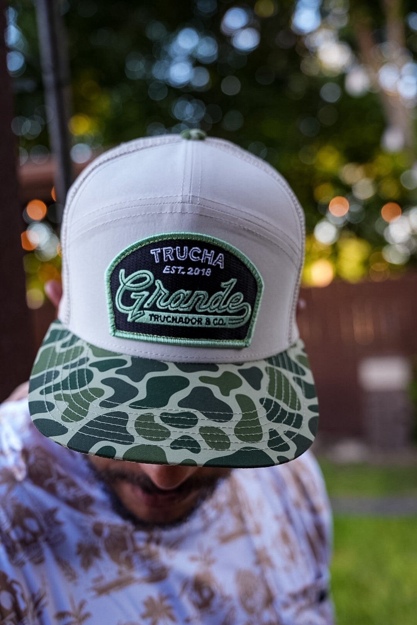 Trucha Grande Hat - Lt Khaki | Green Camo