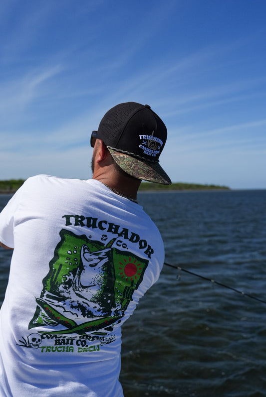 Truchador x Coastal Brew Baits Tee- White