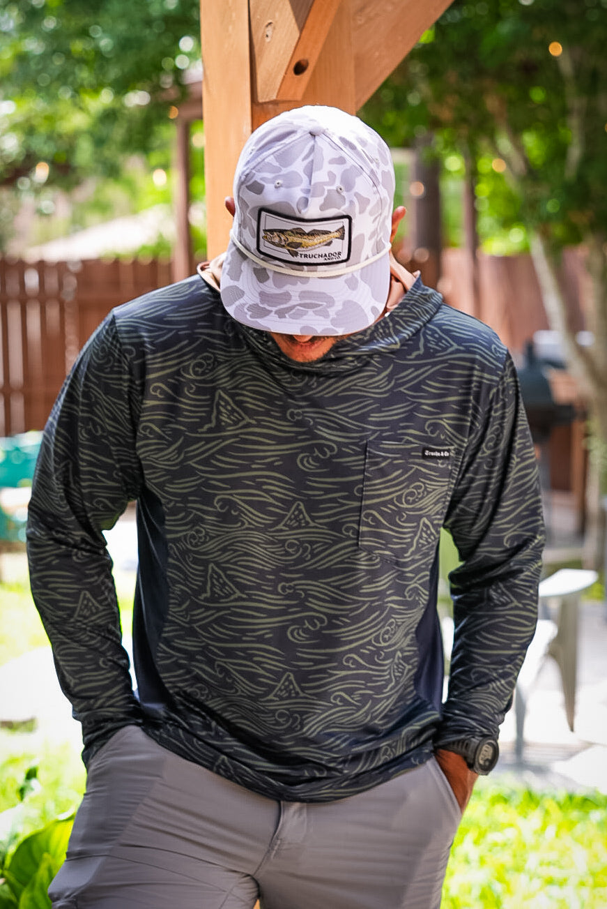 Trucha Wave Vented Performance Tee - Navy