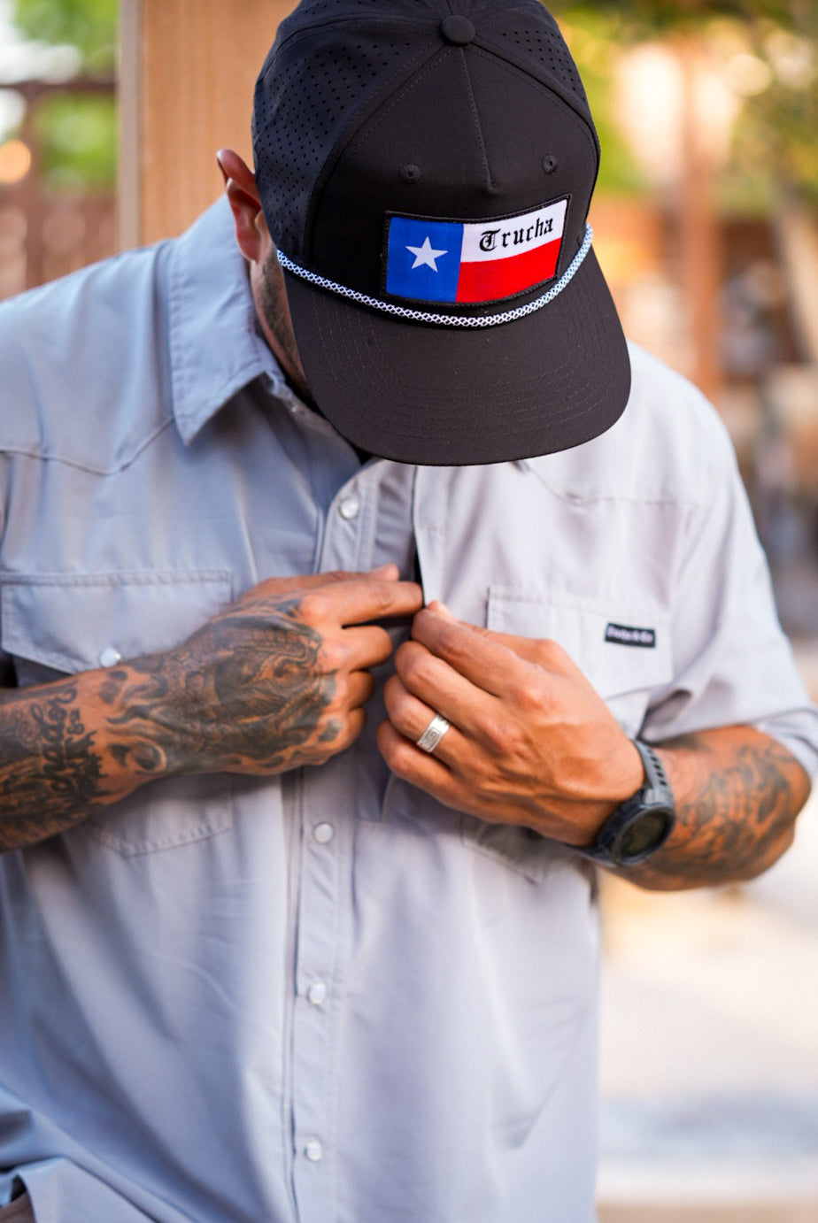 Comfort Vented Pearl Snap- Fog