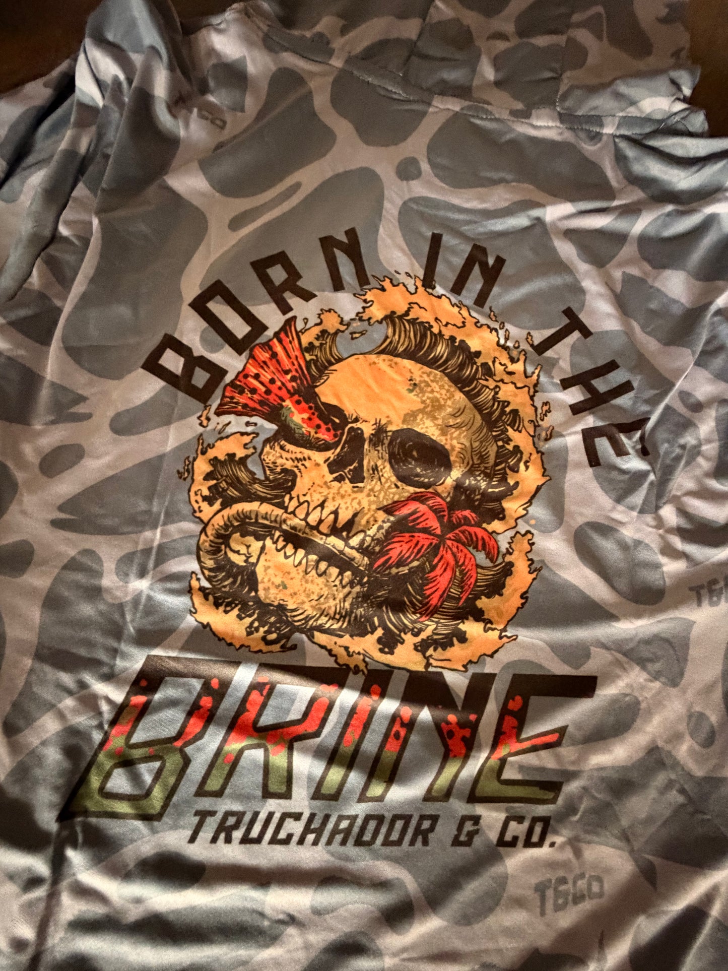 Born in the Brine Vented Performance Tee - Pelican Grey