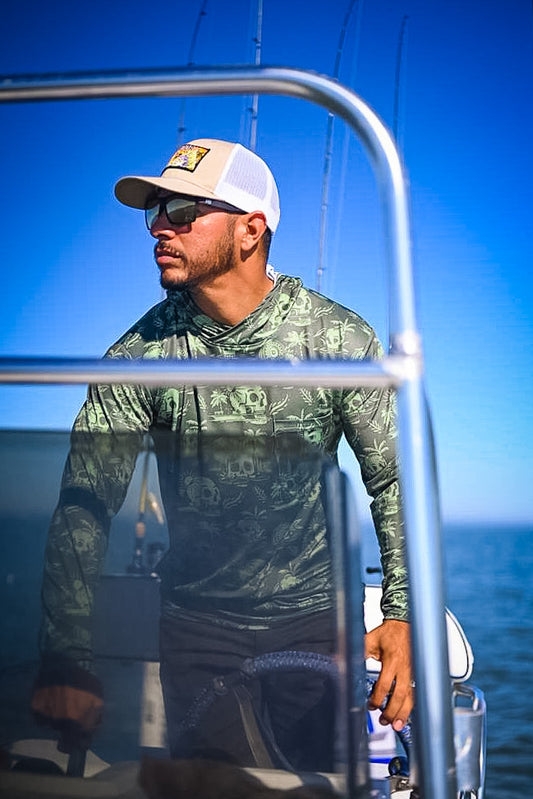 Skulls and Skiffs Performance Tee - Mojito Green