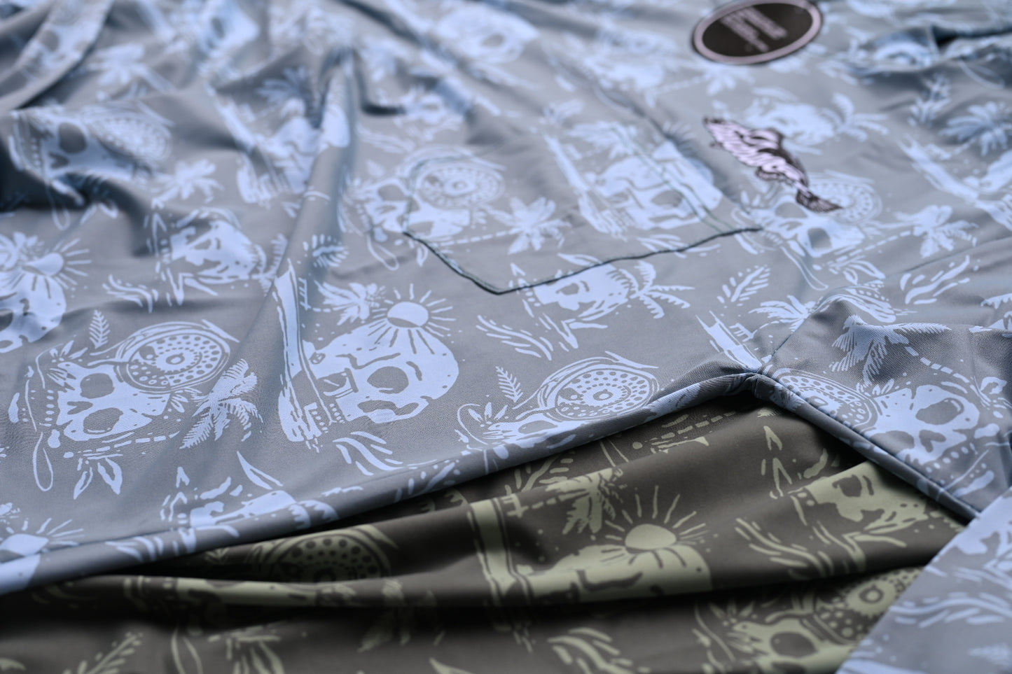 Skulls and Skiffs Performance Tee - Bahia Grande Blue