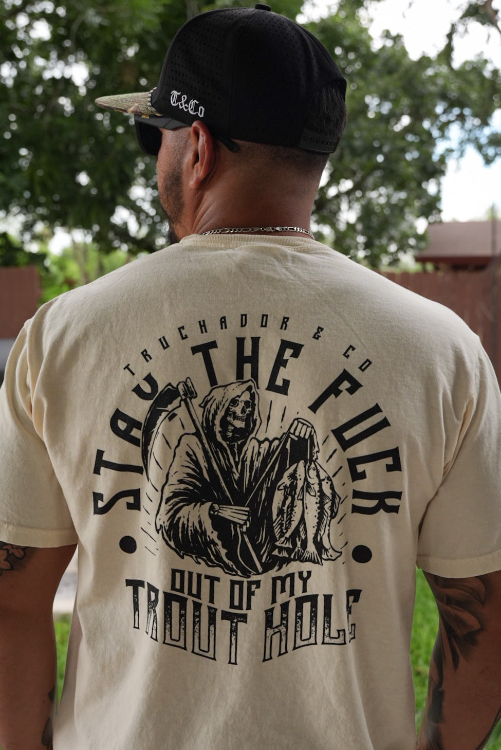 Stay the F out of Trout Hole Tee - Stone