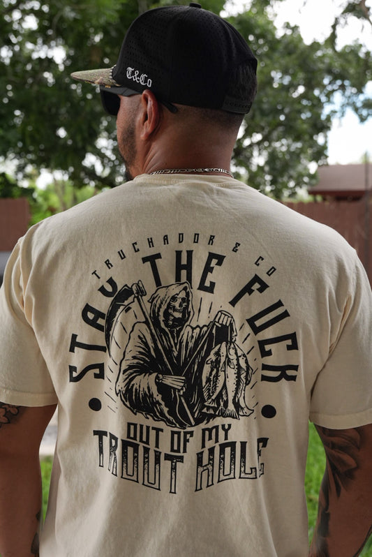 Stay the F out of Trout Hole Tee - Stone