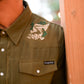 Western Pearl Snap Button up - Olive