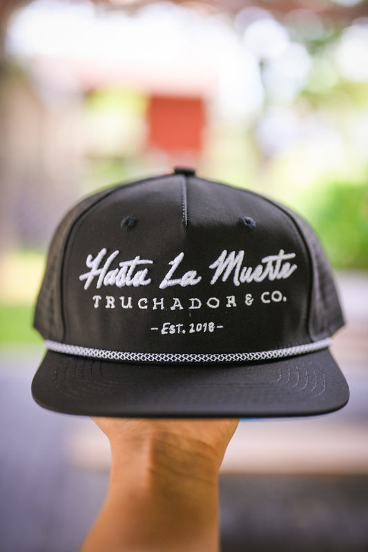 Hasta La Muerte Rope Hat - Blk/White