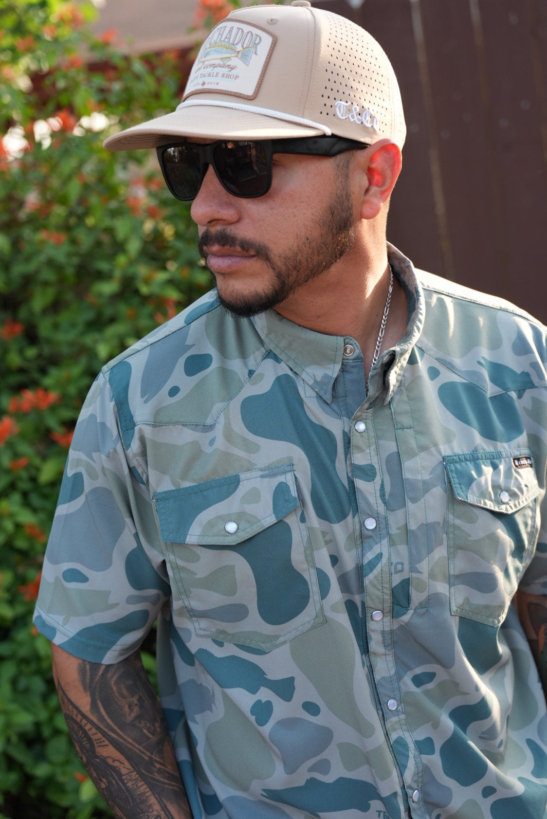 Truchaflauge Pearl Snap Button up - Lagoon