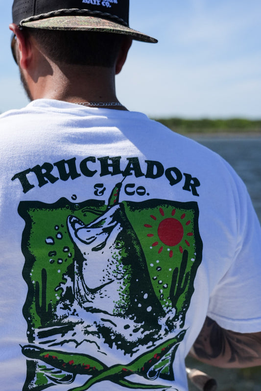 Truchador x Coastal Brew Baits Tee- White