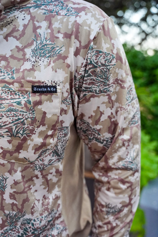 Sand Grid Camo Vented Performance Tee