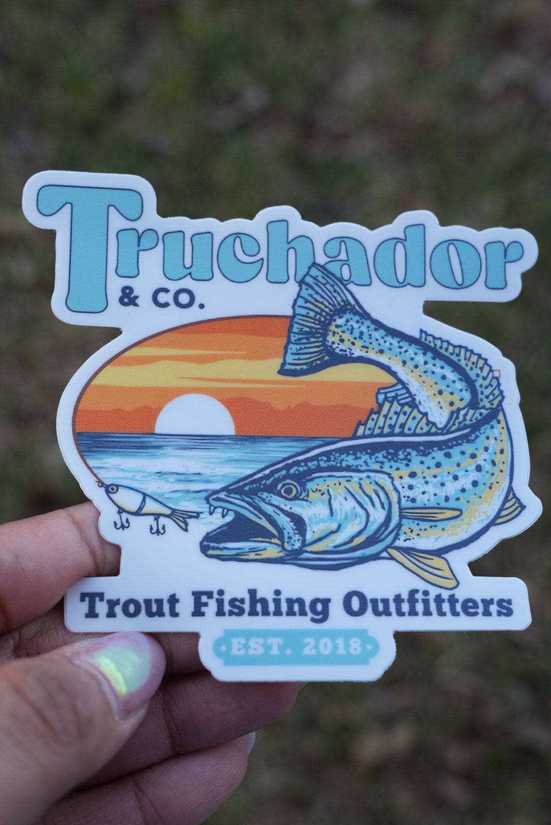 Retro Trout Outfitters  Sticker