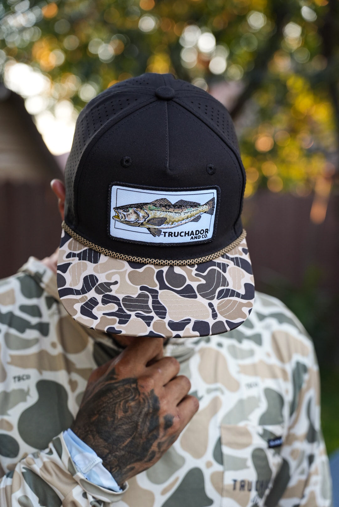 Troutlandia Hat- Blk|Desert Camo