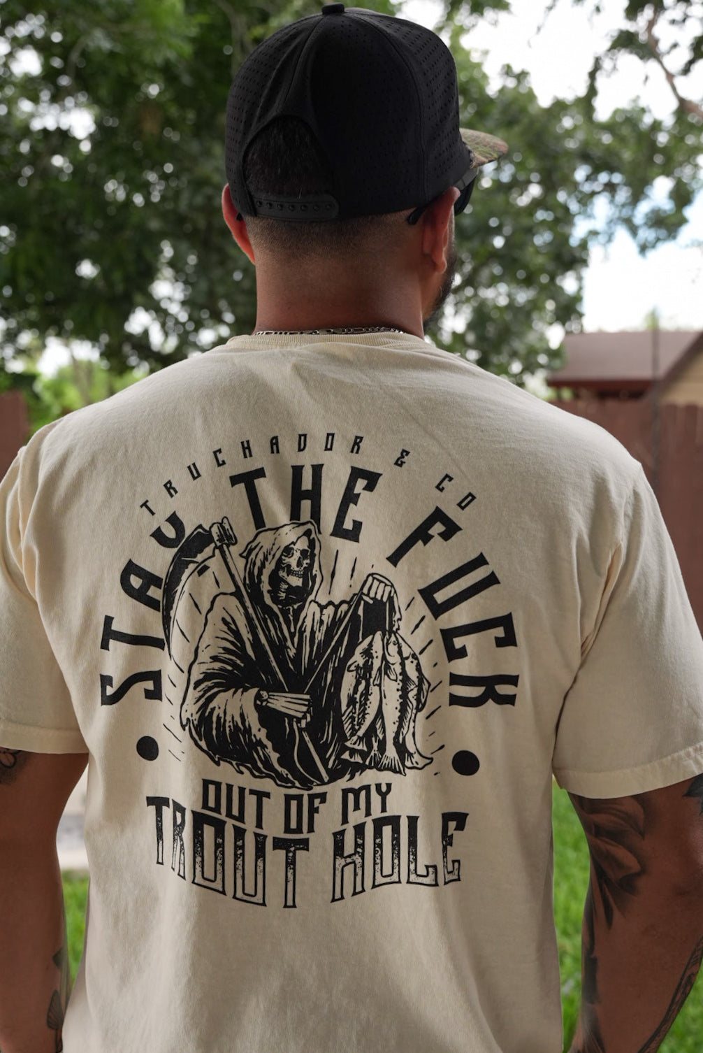 Stay the F out of Trout Hole Tee - Stone