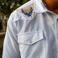 Texas Tails Pearl Snap Button up - White