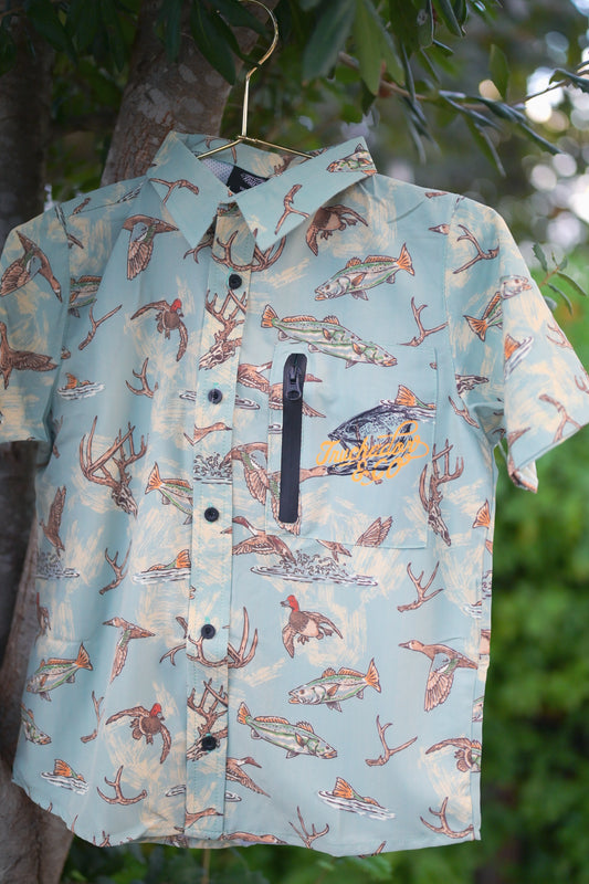 Youth Laguna Atascosa 2.0 Button up - Seafoam