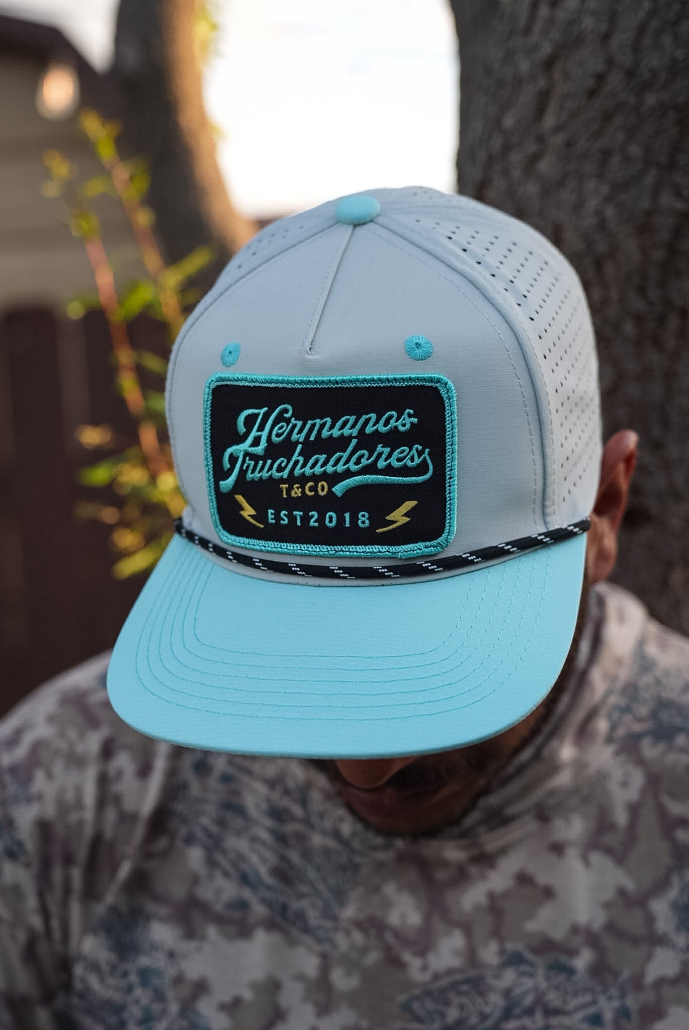 Hermanos Truchadores Hat- Grey | Seafoam Blue