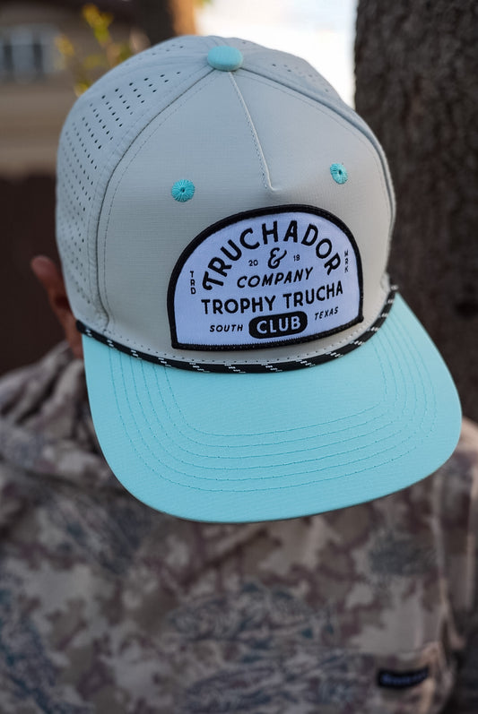 Truchador Classic Hat- Grey | Seafoam Blue