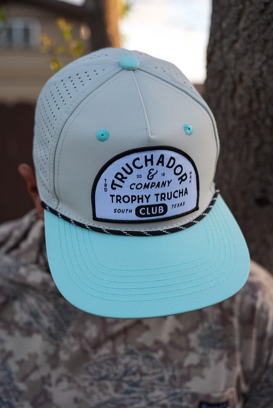 Truchador Classic Hat- Grey | Seafoam Blue