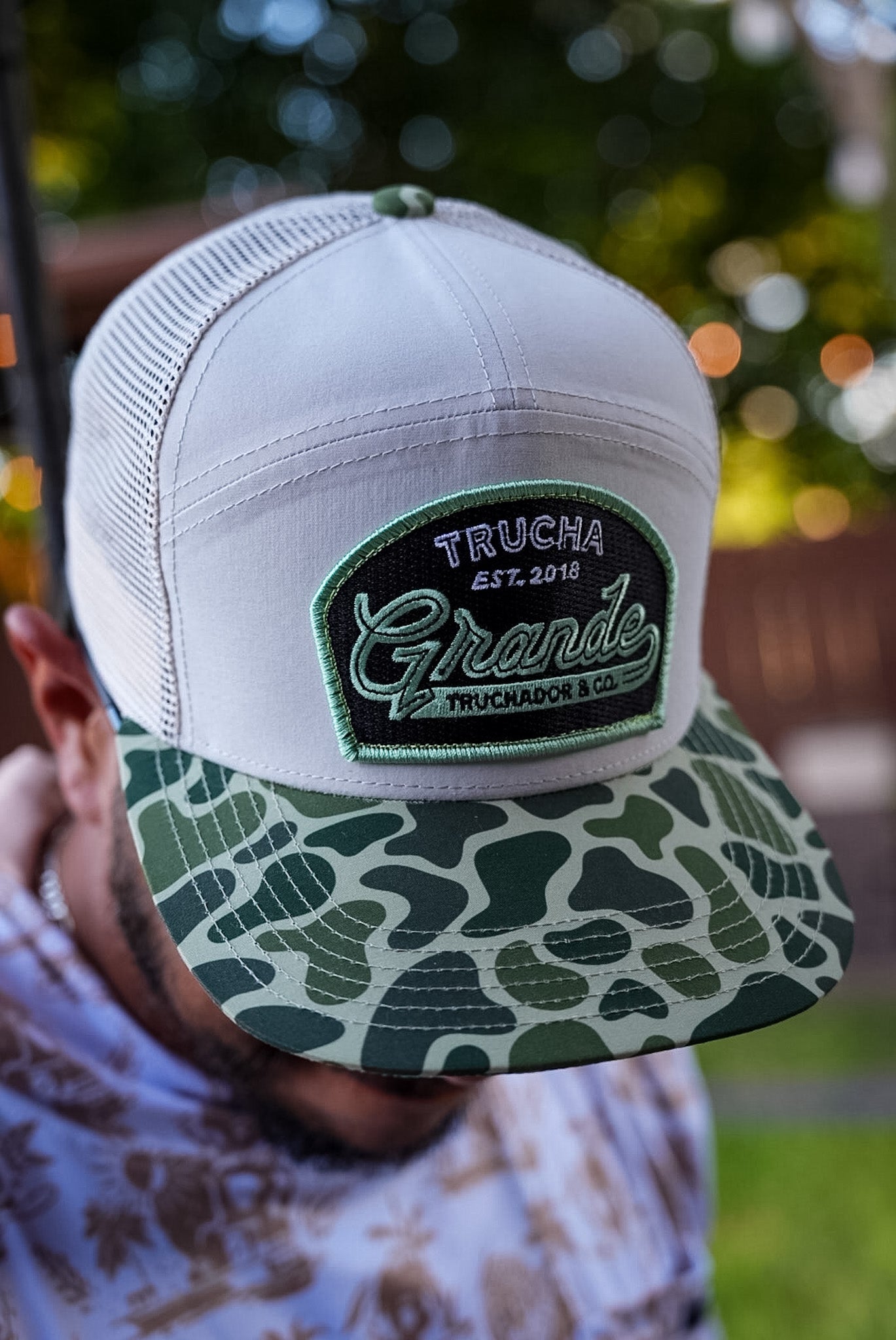 Trucha Grande Hat - Lt Khaki | Green Camo