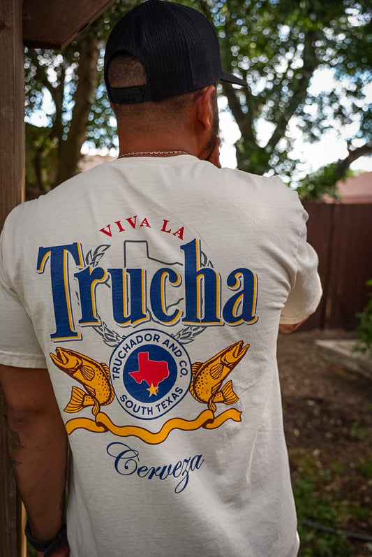 Viva La Trucha Cerveza Tee - Bone