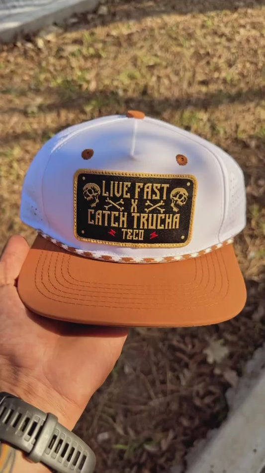 Live Fast Catch Trucha Hat - White|Birch