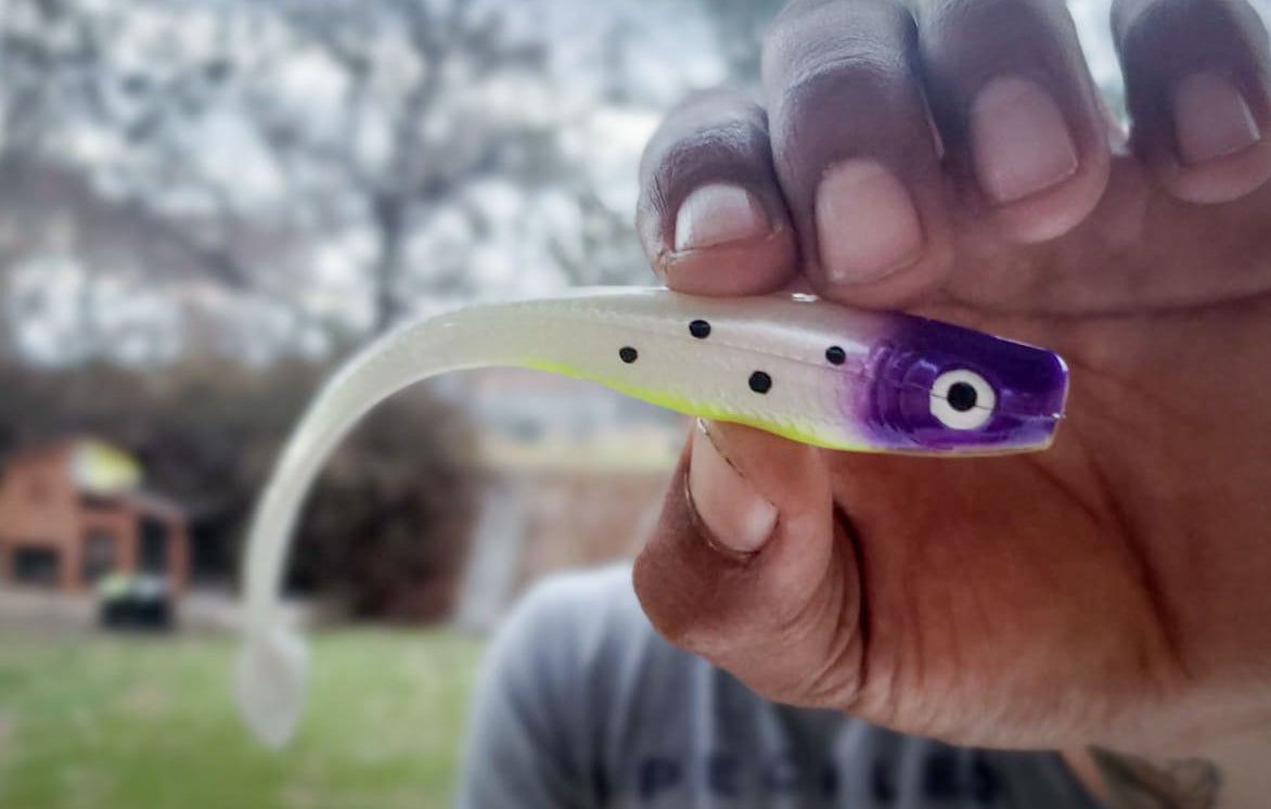 Custom "Lemon Purp" DSL Supermodel Plastic Lure